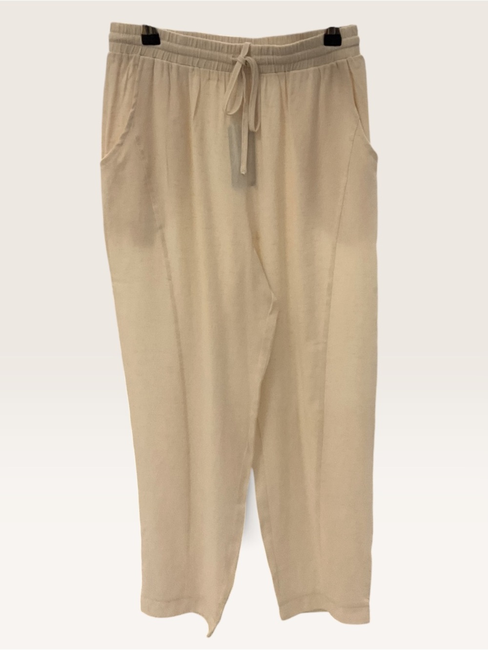 Allie Rose Women’s Cream Drawstring Casual Pants